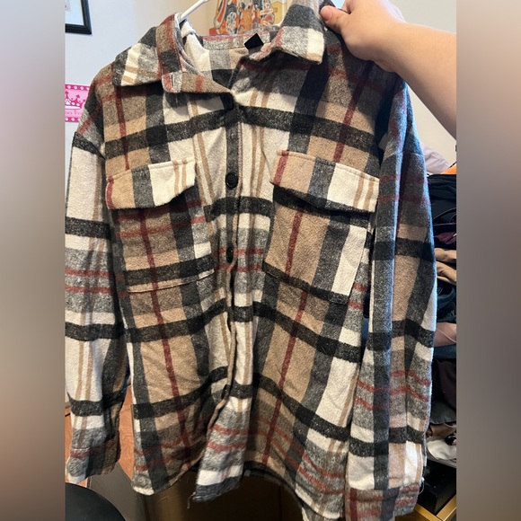 Fuzzy Plaid Flannel - Picture 1 of 5